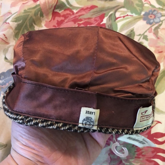 Vintage NYC Cabbie Newsboy Cap Hat Genuine Wool SNAPBRIM Tweed Satin Gadsby NEW - Picture 14 of 17